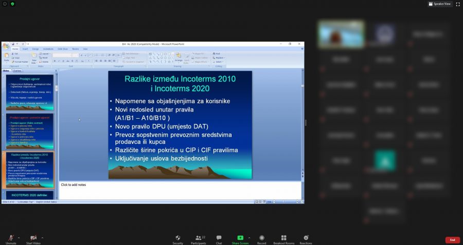 Održan webinar „Incoterms 2020“