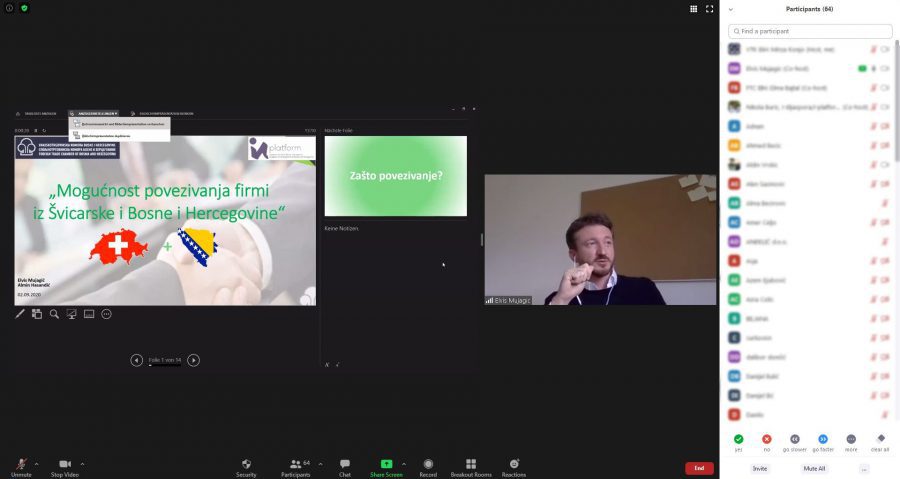 Održan webinar „Mogućnost povezivanja firmi iz Švicarske i BiH“