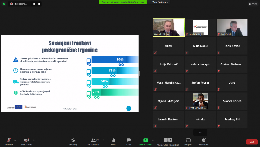 Održan online info dan „Implementacija akcionog plana za Zajedničko reginalno tržište (ZRT) – koristi i izazovi za poslovnu zajednicu u Bosni i Hercegovini“