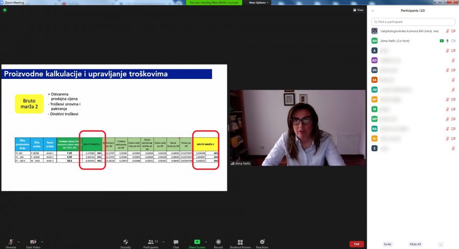Održan webinar „Upravljanje troškovima“
