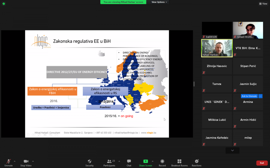 Uspješno realiziran webinar „Mogućnosti implementacije i finansiranja projekata energijske efikasnosti i obnovljivih izvora energije u industriji“