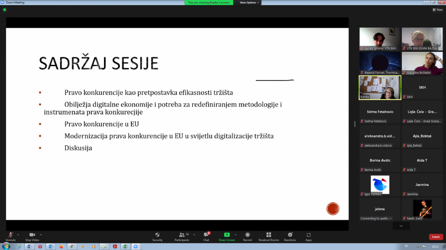 Uspješno realiziran webinar na temu „Izazov prava konkurencije u uvjetima digitalne ekonomije“