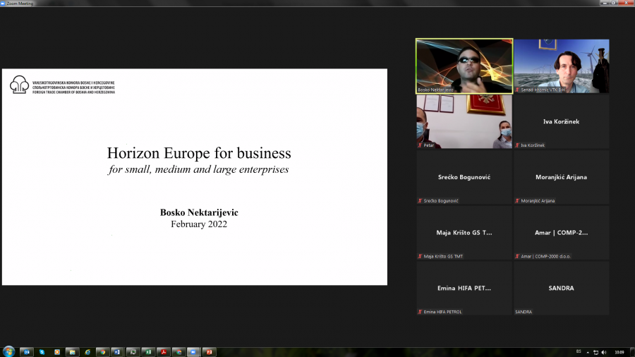 Uspješno realiziran webinar “Kako MSP i privreda BiH da učestvuju u Horizon Europe programu”