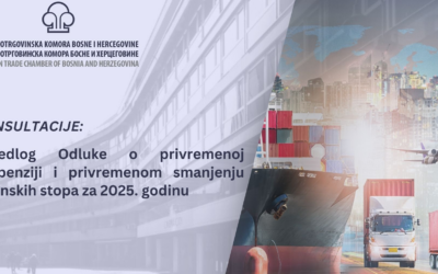 Konsultacije: Prijedlog Odluke o privremenoj suspenziji i privremenom smanjenju carinskih stopa za 2025. godinu