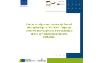 Otvoreni poziv za konsultante -Savjetodavni program 2025/2026