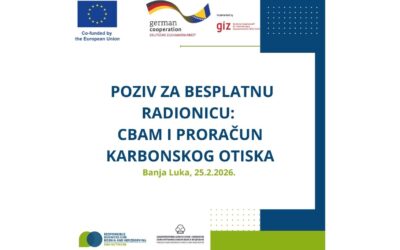 Poziv za besplatnu stručnu radionicu CBAM i proračun karbonskog otiska u Banjoj Luci