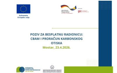 Poziv za besplatnu stručnu radionicu CBAM i proračun karbonskog otiska u Mostaru