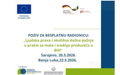 Poziv kompanijama za učešće na besplatnim radionicama o ljudskim pravima i okolišnoj dužnoj pažnji (HREDD) u Sarajevu i Banjoj Luci