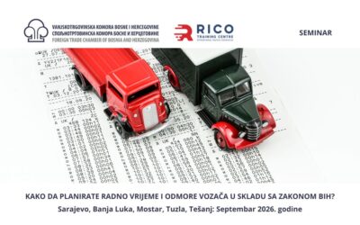Poziv za seminar „Kako da planirate radno vrijeme i odmore vozača u skladu sa Zakonom BiH?“