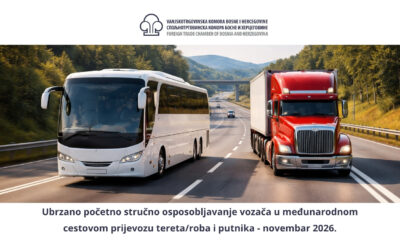 Poziv na ubrzano početno stručno osposobljavanje vozača (140 sati) u međunarodnom cestovnom prijevozu tereta i putnika